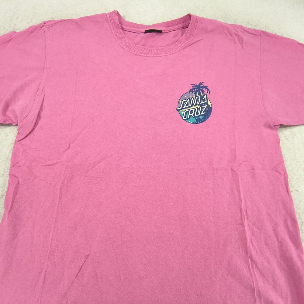 Santa Cruz Crew Neck Short Sleeve Graphic Shirt Mens Size Smal S Pink